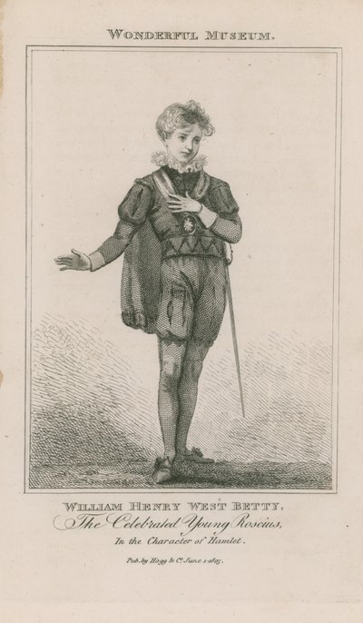 Portret van William Henry West Betty als Hamlet door English School