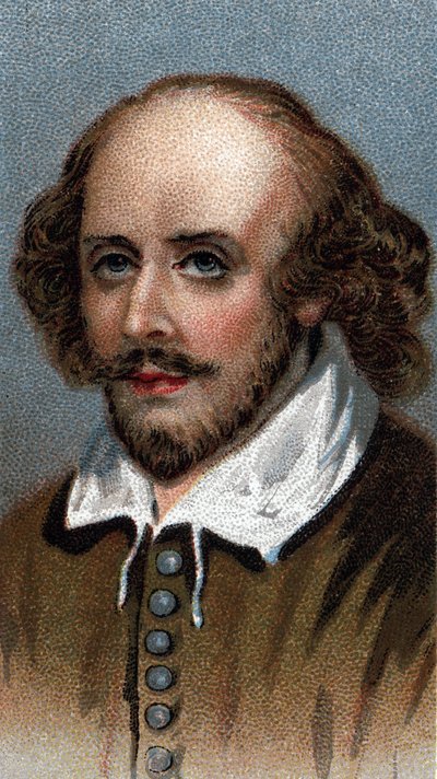 Portret van William Shakespeare, Engelse toneelschrijver - Uit de serie 