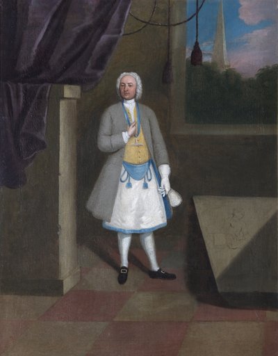 Portret van een Vrijmetselaar door English School