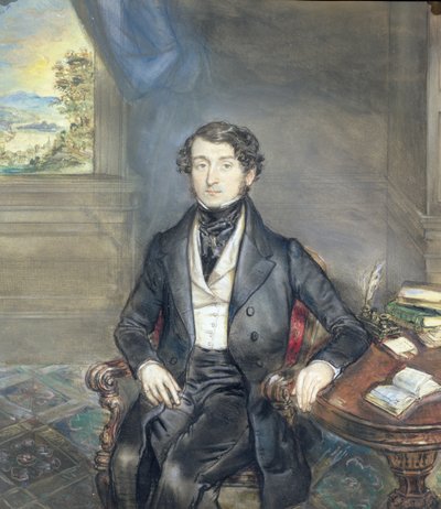 Portret van een Heer in een Interieur, ca.1830 door English School