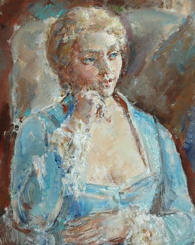 Portret van een dame door English School