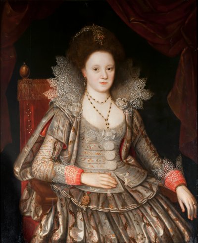 Portret van een dame, ca. 1612 door English School