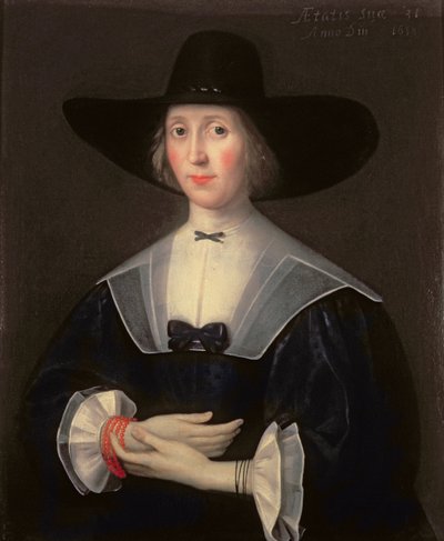 Portret van een Dame in het Zwart, 1638 door English School