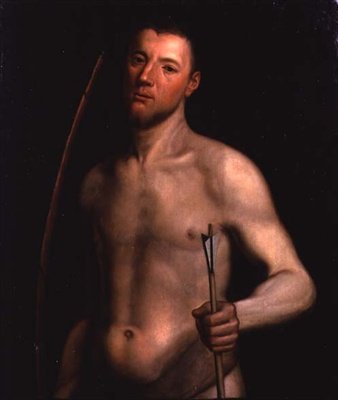 Portret van een Man als St. Sebastiaan, c.1554-60 door English School