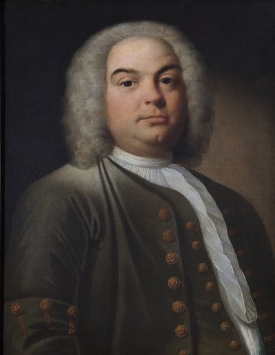 Portret van een heer, genaamd George Frederick Handel door English School