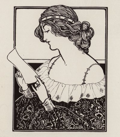 Portret van een vrouw die een brief leest door English School
