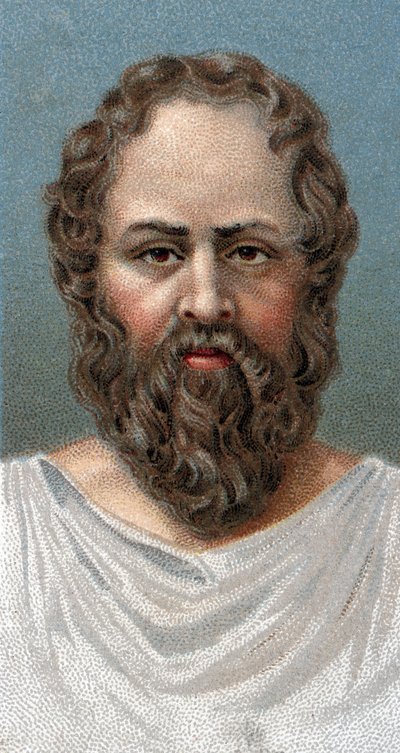 Portret van de Griekse filosoof Socrates (469-399 v.Chr.) - Uit de serie 