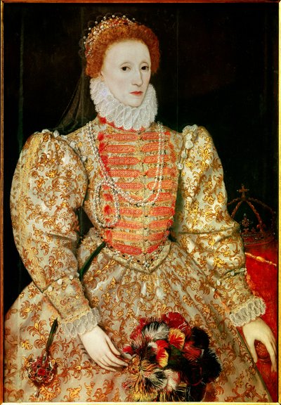 Portret van de koningin van Engeland Elisabeth door English School