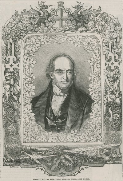 Portret van de zeer eerbiedwaardige Michael Gibbs, Lord Mayor door English School