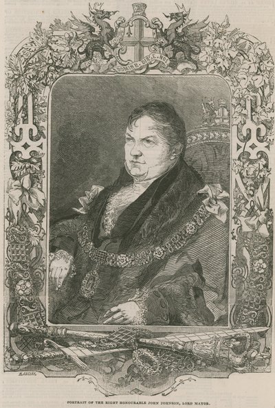 Portret van de Zeer Eerwaarde John Johnson, Lord Mayor door English School