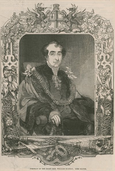 Portret van de zeer eerbiedwaardige William Magnay, Lord Mayor door English School