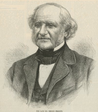Portret van wijlen de heer George Peabody door English School
