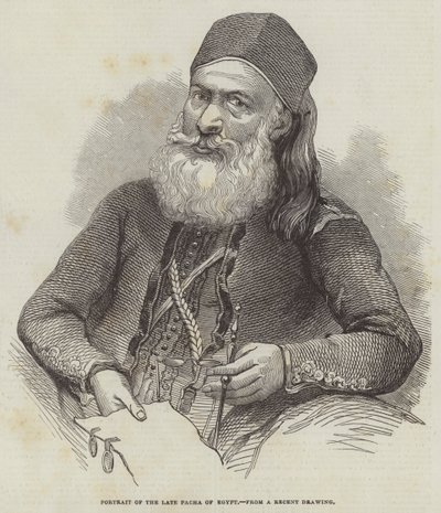 Portret van de overleden Pacha van Egypte door English School