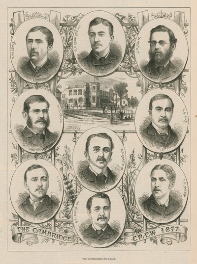 Portretten van de Cambridge bemanning van 1877 door English School