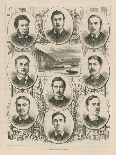 Portretten van de Oxford bemanning van 1877 door English School