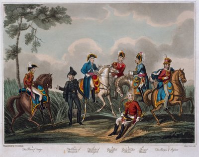 Portretten van de generaals, uit An Historical Account of the Battle of Waterloo, gepubliceerd door M. Colburn, 1817 door English School