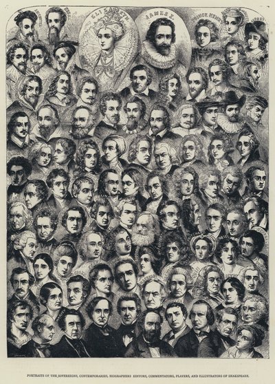 Portretten van de Soevereinen, Tijdgenoten, Biografen, Redacteuren, Commentatoren, Spelers en Illustratoren van Shakespeare door English School