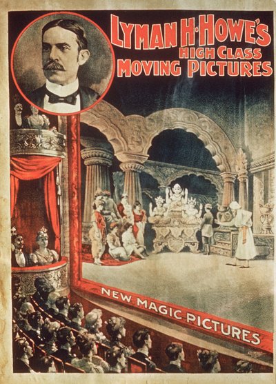 Poster die Lyman H. Howes High Class Moving Pictures adverteert door English School