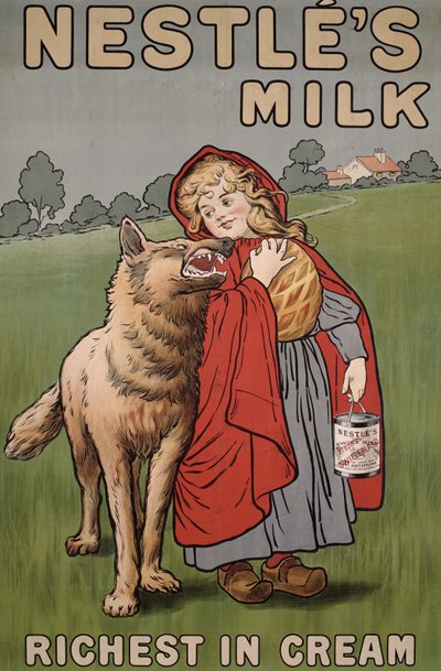 Poster die Nestlé melk adverteert, 1900 door English School