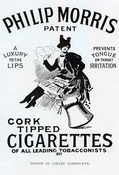 Poster voor Philip Morris Sigaretten, ontworpen door Linsay Sambourne, 1896 door English School