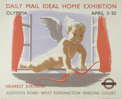 Poster voor de Daily Mail Ideal Home Exhibition in Kensington Olympia, Londen, 1938 door English School