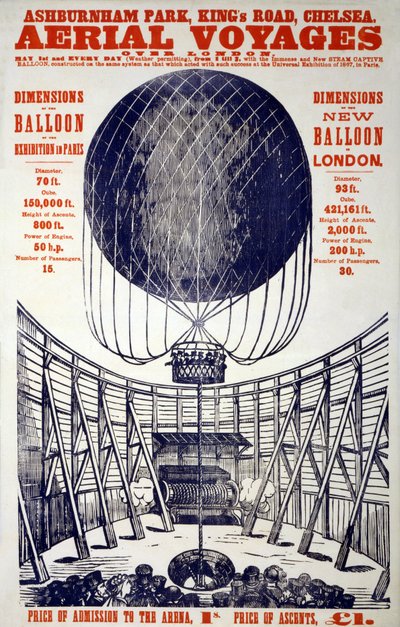 Poster ter Promotie van "Luchtvaarten over Londen" door English School