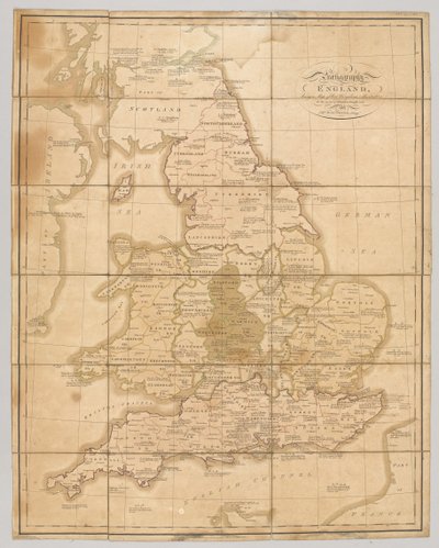 Praehagraphie van Engeland, kaart van het koninkrijk met de belangrijkste veldslagen, 1807 door English School