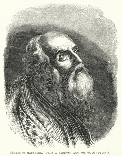 Gebed van Habakkuk, naar een schilderij toegeschreven aan Caravaggio door English School