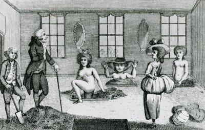 Voorbereiding van een modderbad door English School