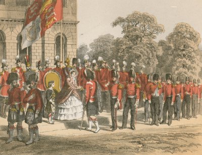 Overhandiging van Krim-medailles door Hare Majesteit, Horse Guards, Londen door English School