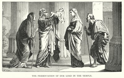 Presentatie van Jezus Christus in de Tempel (gravure) door English School