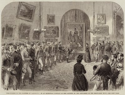 Presentatie aan de Gravin van Yarborough van een Ruiterportret van Hare Edelheid door de Heren van de Brocklesby Hunt door English School