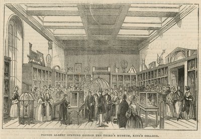 Prins Albert opent het Museum van George de Derde, Kings College, Londen door English School