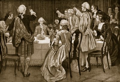 Prins Charles Edward in Holyrood, illustratie uit Hutchinsons Story of the British Nation, ca. 1923 door English School