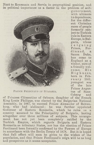 Prins Ferdinand van Bulgarije door English School