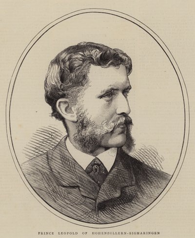 Prins Leopold van Hohenzollern-Sigmaringen (gravure) door English School