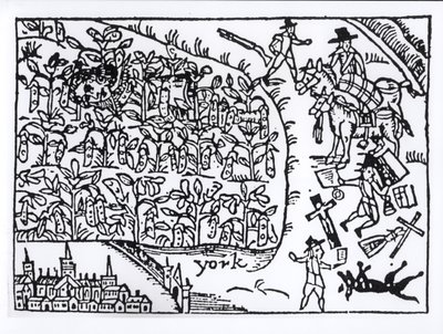 Prins Rupert (1619-82) verstopt zich in een bonenveld tijdens de slag bij Marston Moor op 2 juli 1644 door English School