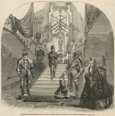 Hoofdstaircase van de Royal United Service Institution door English School