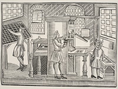 Drukkerij, c.1710 door English School