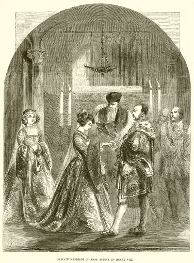 Privéhuwelijk van Anne Boleyn met Hendrik VIII door English School