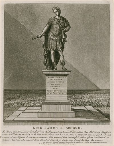 Privy Garden Westminster, standbeeld van koning Jacobus II door English School