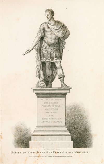 Privy Garden Westminster, standbeeld van koning Jacobus II door English School