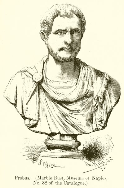Probus. (Marmeren buste, Museum van Napels, nr. 32 van de catalogus) (gravure) door English School