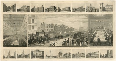 Processie bij het Grote Nationale Verzoekschrift van 3.317.702, aan het Lagerhuis, 1842 door English School