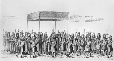 Processie voor de Kroning van Jacobus II van Engeland door English School