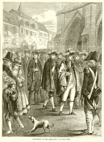Processie van de Tiers Etat, in Parijs, 1789 door English School