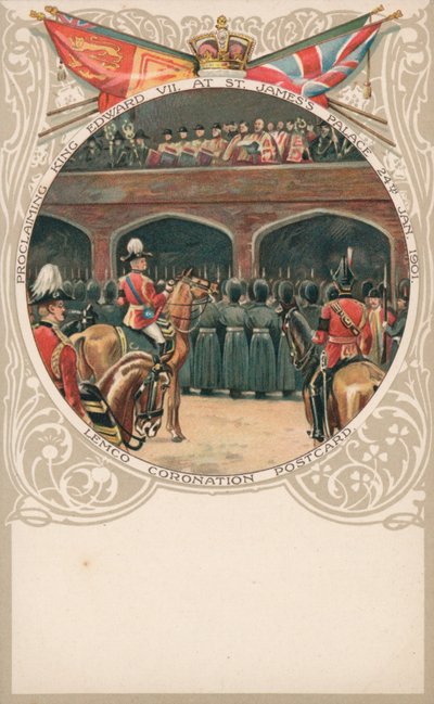Uitroepen van koning Edward VII in St Jamess Palace, 24 januari 1901 door English School