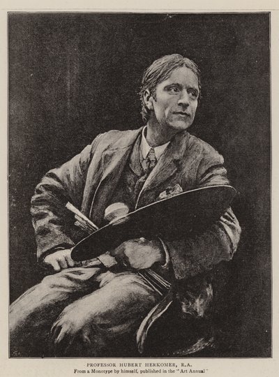 Professor Hubert Herkomer, RA (litho) door English School