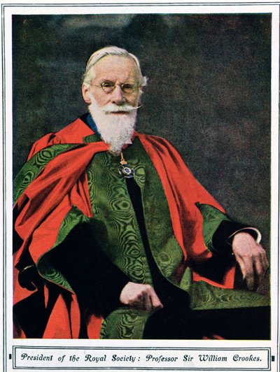 Professor Sir William Crookes (1832-1919) uit Illustrated London News, mei 1914 door English School