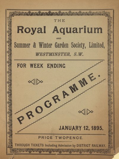 Programma voor The Royal Aquarium door English School